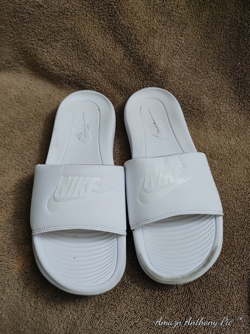 Nike White Benassi Slide Sandals
